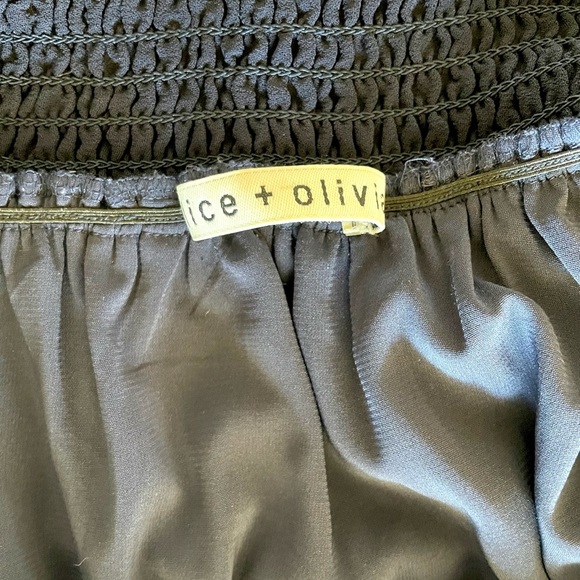 Alice + Olivia Pammy Navy Eyelet Lace Off Shoulder Mini Dress Size Med - Picture 7 of 7